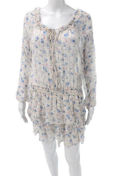 Love Shack Fancy Women Mini Silk Floral Dress Long Sleeve Size XS