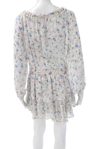 Love Shack Fancy Women Mini Silk Floral Dress Long Sleeve Size XS