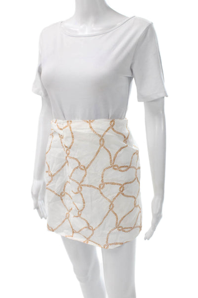 We Wore What Women Mini Dress White V Neck Long Sleeve Nautical Size S