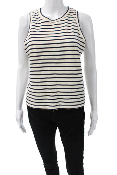 Splendid Womens Ivory Striped Cotton Sleeveless Tank Size M