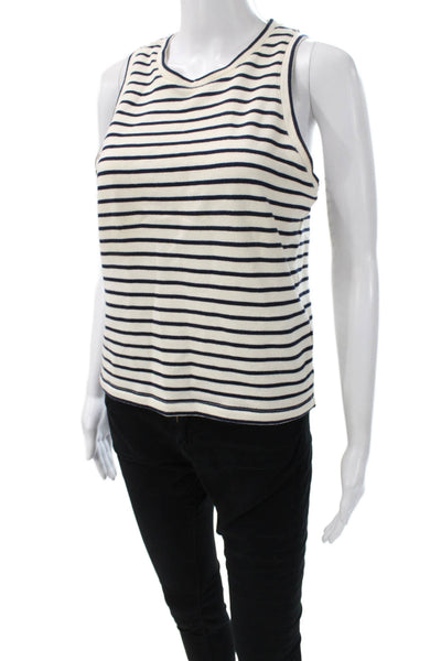 Splendid Womens Ivory Striped Cotton Sleeveless Tank Size M