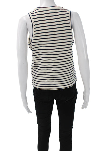 Splendid Womens Ivory Striped Cotton Sleeveless Tank Size M