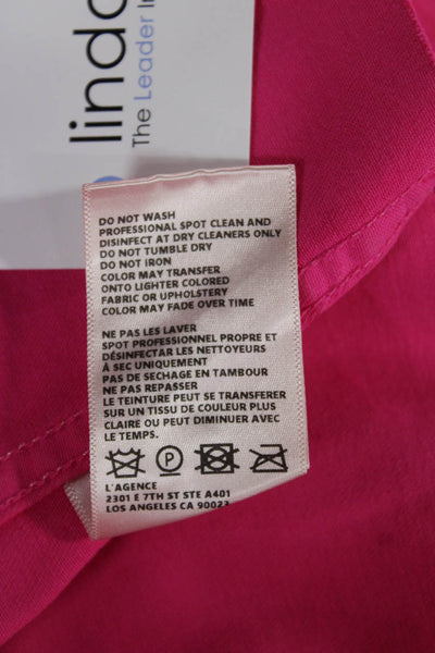 L'Agence Womens Basic Jacket Pink Snap Long Sleeve Size L