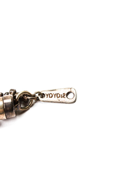 Yoyo32 Womens 925 Silver + 9K Gold Accent Kabbalah Pendant Necklace 28" 32g