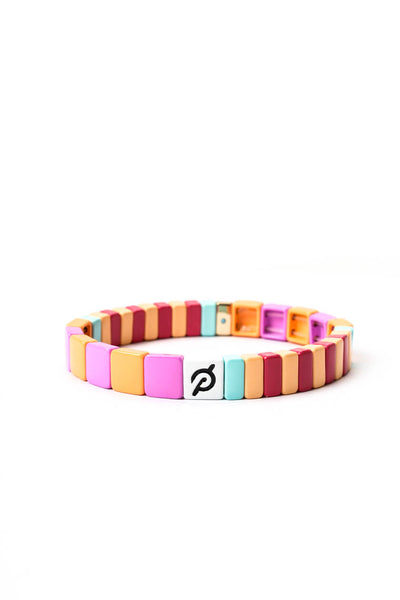 Roxanne Assoulin Womens Pastel Ceramic Peloton Block Party Stretch Bracelet