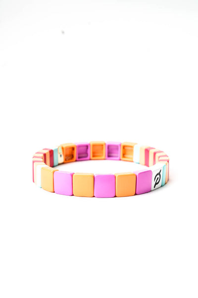 Roxanne Assoulin Womens Pastel Ceramic Peloton Block Party Stretch Bracelet