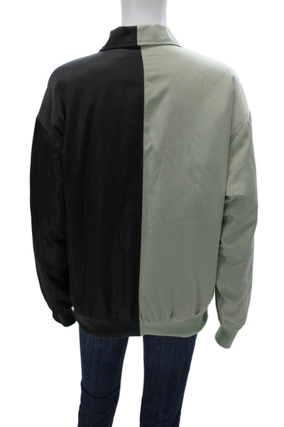 Adika Women Bomber Jacket Black Long Sleeve Zip Polyester Size XS