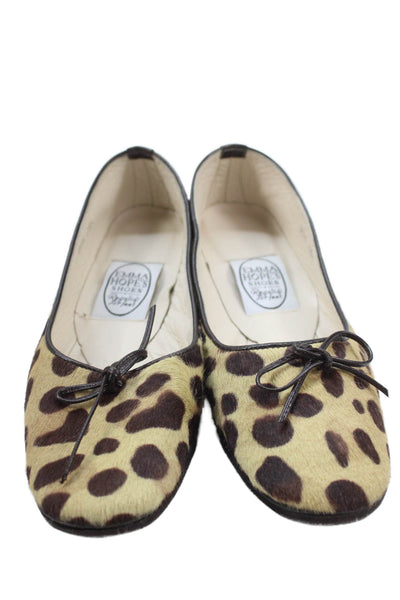 Emma Hope Womens Animal Print Slide On Ballet Flats Beige Brown Size 35.5 5.5