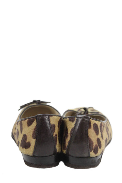 Emma Hope Womens Animal Print Slide On Ballet Flats Beige Brown Size 35.5 5.5