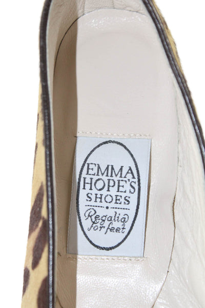 Emma Hope Womens Animal Print Slide On Ballet Flats Beige Brown Size 35.5 5.5