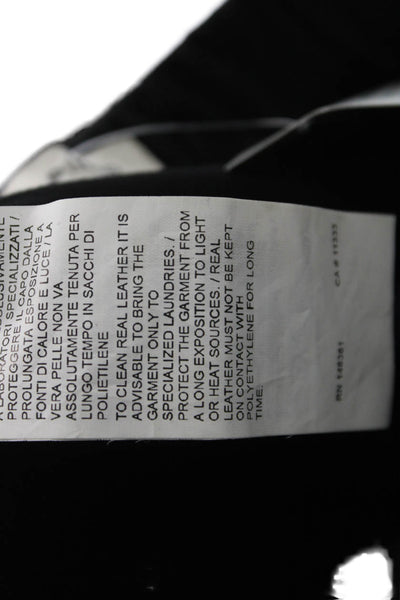 Pinko Womens Black Leather Ankle Leggings Size 2