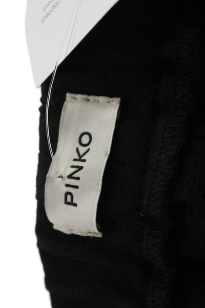 Pinko Womens Black Leather Ankle Leggings Size 2