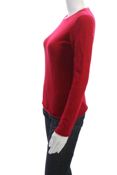 Ply Cashmere Womens Pullover Sweater Red Cashmere Round Neck Long Sleeve Size M