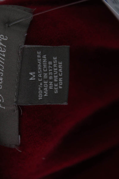 Ply Cashmere Womens Pullover Sweater Red Cashmere Round Neck Long Sleeve Size M