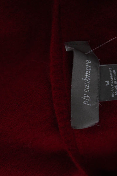 Ply Cashmere Womens Pullover Sweater Red Cashmere Round Neck Long Sleeve Size M