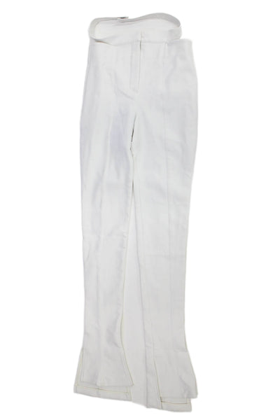 Mugler Womens Dress Pants White Zip Size 34