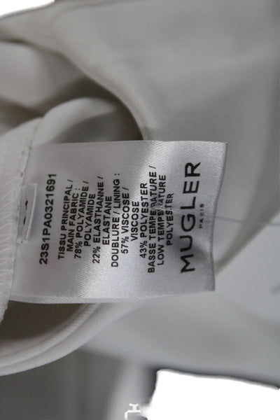 Mugler Womens Dress Pants White Zip Size 34