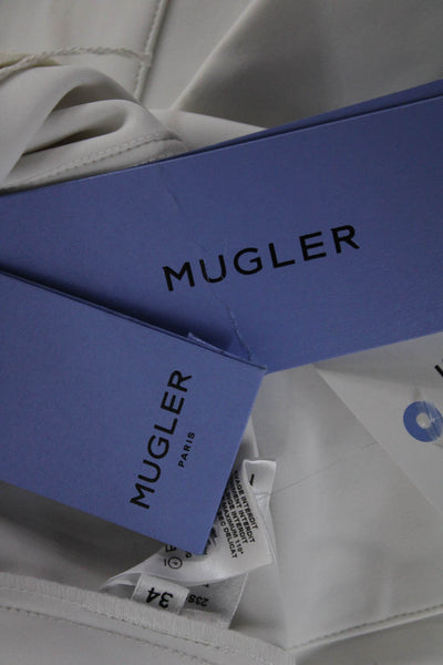 Mugler Womens Dress Pants White Zip Size 34