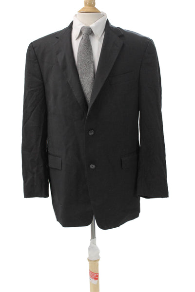 Hart Schaffner Marx Mens Blazer Wool Blend Black Size 42