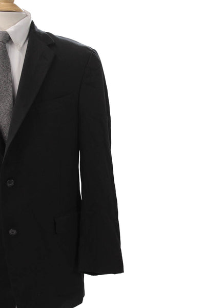 Hart Schaffner Marx Mens Blazer Wool Blend Black Size 42