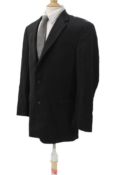 Hart Schaffner Marx Mens Blazer Wool Blend Black Size 42