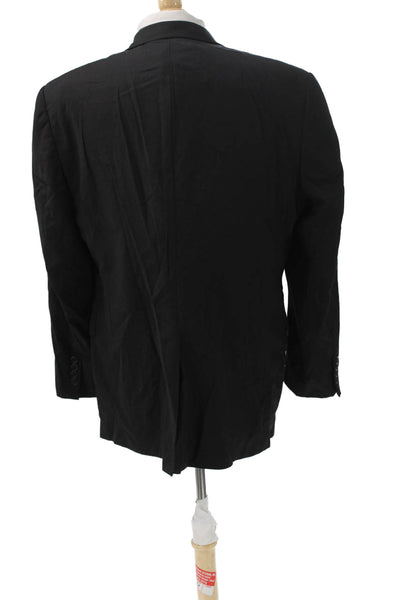 Hart Schaffner Marx Mens Blazer Wool Blend Black Size 42