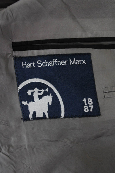 Hart Schaffner Marx Mens Blazer Wool Blend Black Size 42