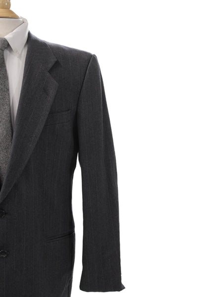 Saks Fifth Avenue Mens Gray Wool Pinstripe Blazer Size 42