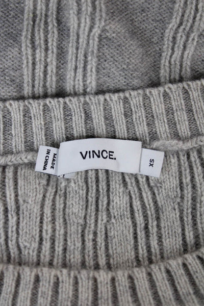 Vince Women Pullover Wool Blend Round Neck Long Sleeve Solid Size XS