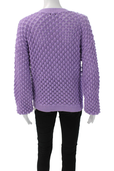Lucy Paris Women Pullover Sweater Purple Long Sleeve Size M