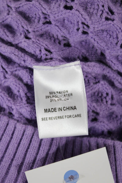 Lucy Paris Women Pullover Sweater Purple Long Sleeve Size M