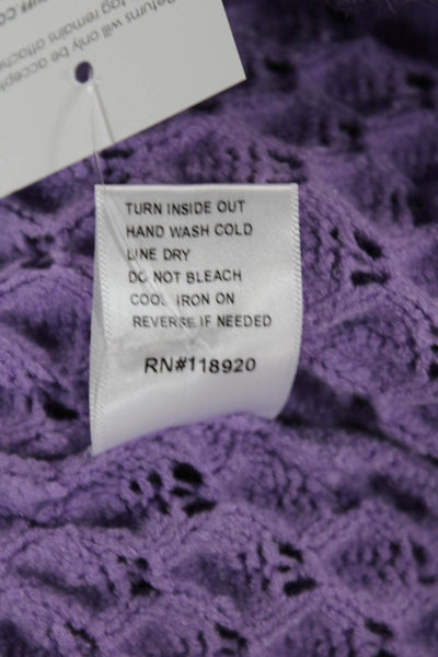 Lucy Paris Women Pullover Sweater Purple Long Sleeve Size M
