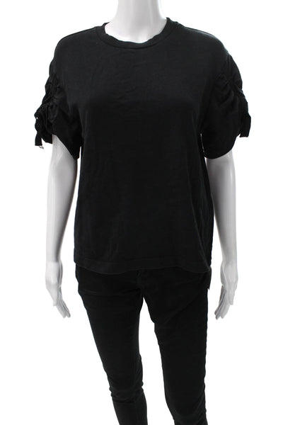 3.1 Phillip Lim Womens T-Shirt Black Cotton Short Sleeve Size M