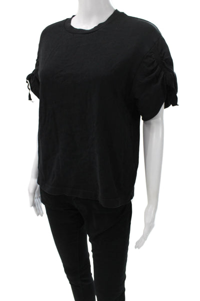 3.1 Phillip Lim Womens T-Shirt Black Cotton Short Sleeve Size M