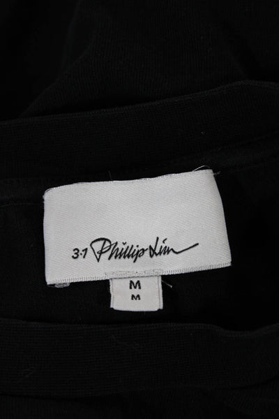 3.1 Phillip Lim Womens T-Shirt Black Cotton Short Sleeve Size M