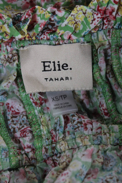Elie Tahari Women Multicolor Floral Square Neck Blouse Size XS