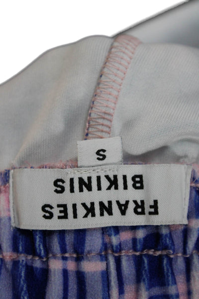 Frankies Bikinis Women Plaid Cotton Blend Casual Shorts Size S