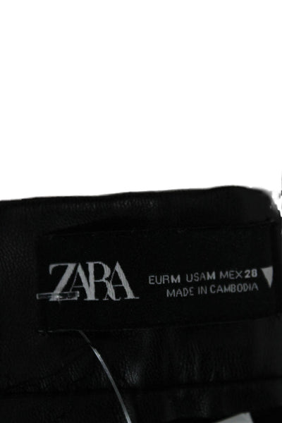 Zara Womens Polyurethane Solid Pants Inseam 27 Size M
