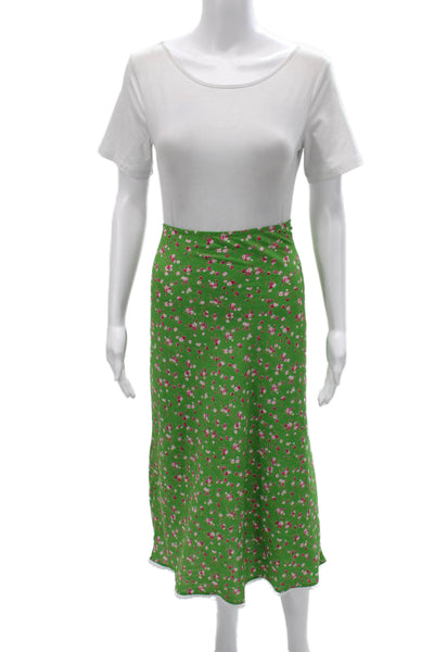 Isalis Women Maxi Skirt Floral Polyester Size M
