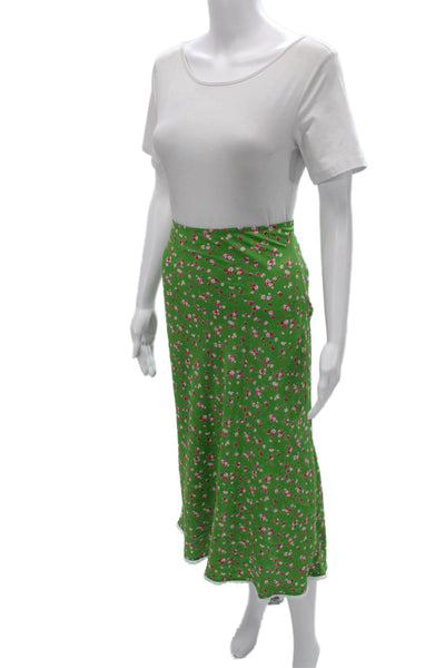 Isalis Women Maxi Skirt Floral Polyester Size M