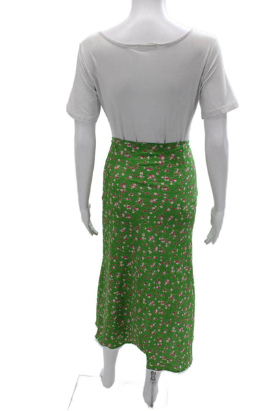 Isalis Women Maxi Skirt Floral Polyester Size M