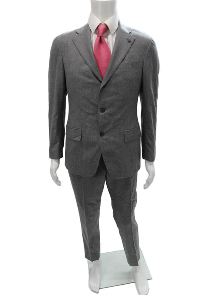 Lubiam Mens Gray Wool Suit Size 52