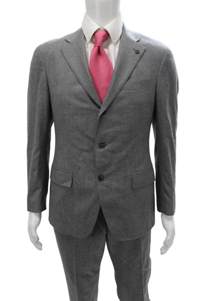 Lubiam Mens Gray Wool Suit Size 52