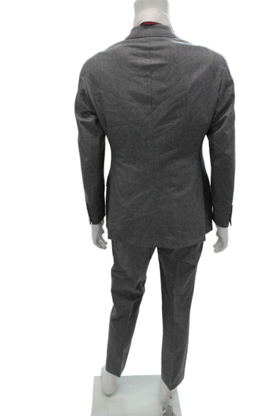 Lubiam Mens Gray Wool Suit Size 52