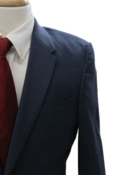 Paul Smith Mens Blue Plaid Wool Blazer Size 40
