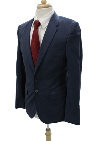Paul Smith Mens Blue Plaid Wool Blazer Size 40