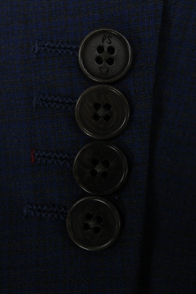 Paul Smith Mens Blue Plaid Wool Blazer Size 40