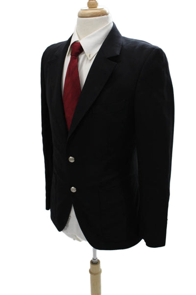 Vitale Barberis Women Black Wool Solid Blazer Size 48