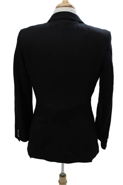 Vitale Barberis Women Black Wool Solid Blazer Size 48