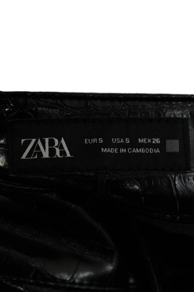Zara Womens Black Polyurethane Pants Size S